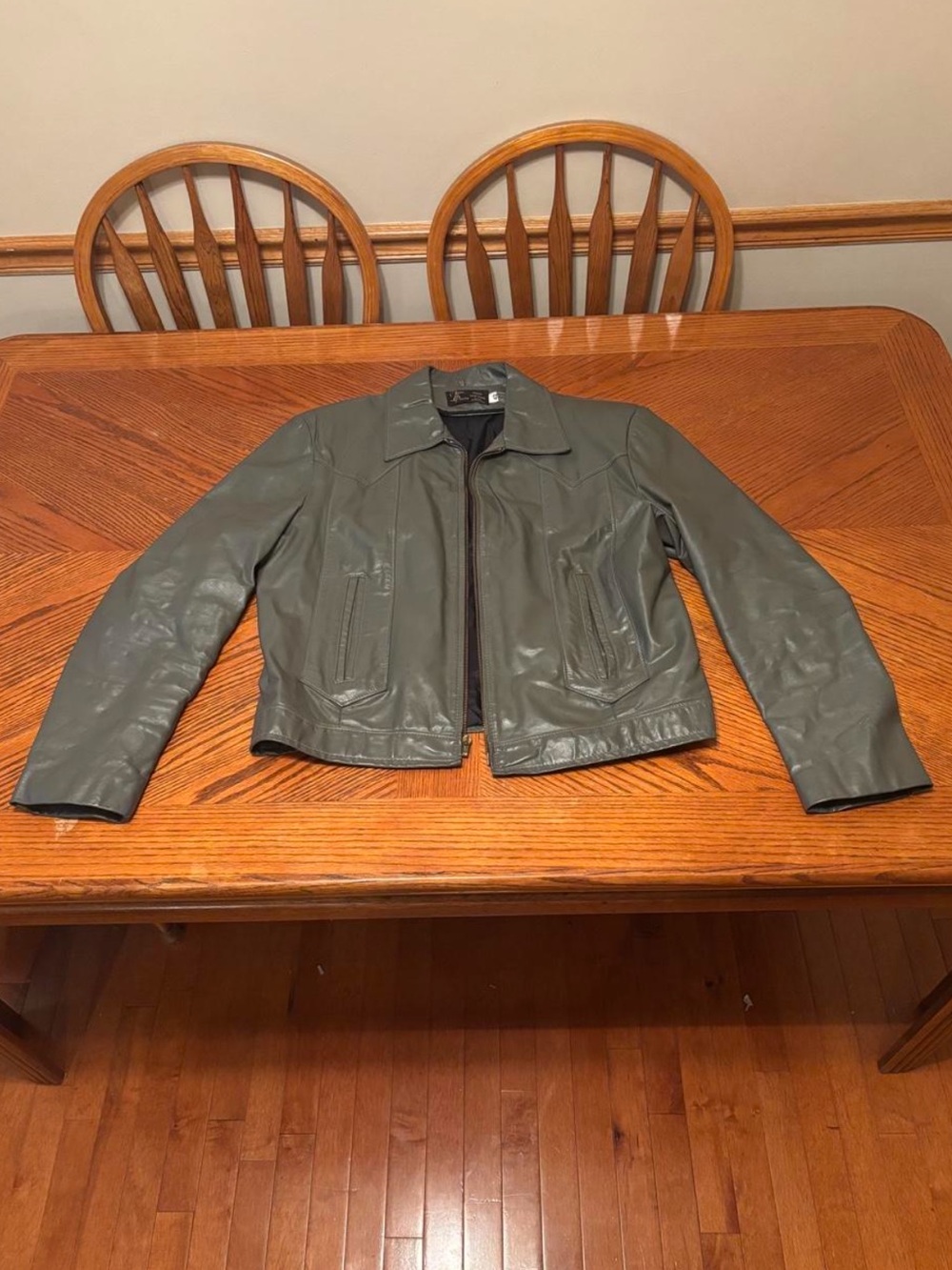 Jean Pierre Gray Leather Bomber Jacket